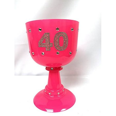 40th Birthday and Anniversary Pink Goblet Cup Keepsake Gift (Best 40th Birthday Ideas)