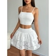 thumbnail image 2 of Women 2 Piece Skirts Set Spaghetti Strap Tank Top Slim Fit Outfits White M, 2 of 8