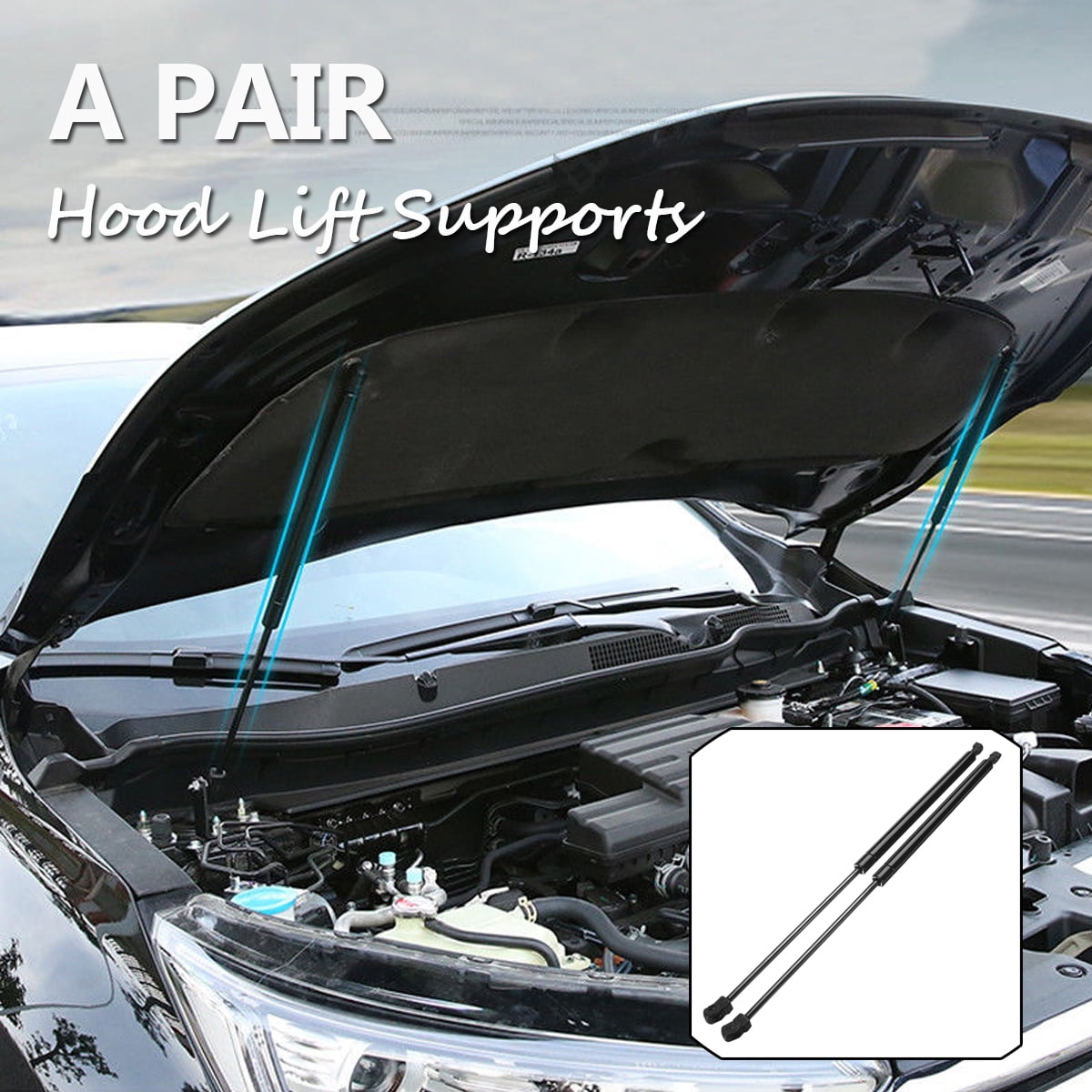 2 New Front Hood Lift Support Struts Shocks Kit For 2010-2015 Lexus RX350 RX450H