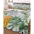 thumbnail image 3 of Quilts Twin XL Size, Tropical Summer Soft Comforter Bedding Set for Bed, Boho Palm Leaves Botanical Watercolor Lightweight Quilted Bedspread with Pillow Cover(2 Pieces) for All Season, 68x98 Inch, 3 of 6