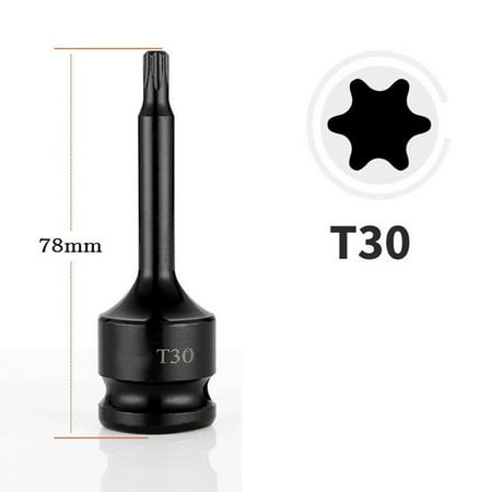

1PC 1/2inch Hex Torx Screwdriver Bit Impact Drive Socket Adapter Head T20-T100