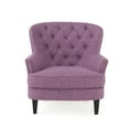 thumbnail image 4 of GDF Studio Ishtar Contemporary Tufted Club Chair with Nailhead Trim, Light Purple Fabric and Dark Brown, 4 of 11