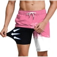 thumbnail image 2 of Thousandth Men's Swim Trunks with Compression Liner Casual Drawstring Quick Dry Shorts Classic Fit Tropical Beach Print Board Shorts Bathing Suits for Surfing, 2 of 9