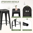 thumbnail image 4 of VINEEGO 24 Inches Metal Bar Stools High Backless Stackable Stools Indoor Counter Stools Set of 4 (Black), 4 of 7