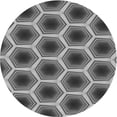 thumbnail image 1 of Ahgly Company Machine Washable Indoor Round Transitional Black Area Rugs, 8' Round, 1 of 7