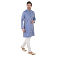 thumbnail image 3 of eloria Men's Tunic Jacquard Kurta Pajama Indian Traditional Suit Wedding Party Dress Set Party Wear Apparel, 3 of 6