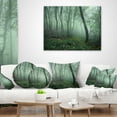 thumbnail image 4 of Designart Trail Through Dark Foggy Forest - Landscape Photography Throw Pillow - 18x18, 4 of 5