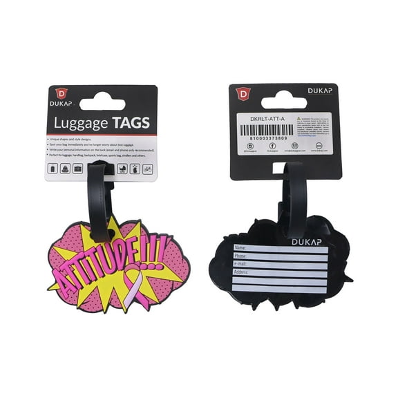 DUKAP Breast Cancer Awareness Attitude Luggage Tag Identifier