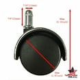 thumbnail image 2 of Foh 5PCS Office Chair Caster Swivel Wheels Replacement Heavy Duty 2 inch, 2 of 8