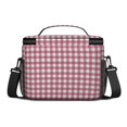 thumbnail image 3 of Red and White Checkered Pattern Insulated Lunch Box for Women Men, Medium Leakproof Cooler Bag with Adjustable Strap, 10"x6.7"x8", 3 of 6