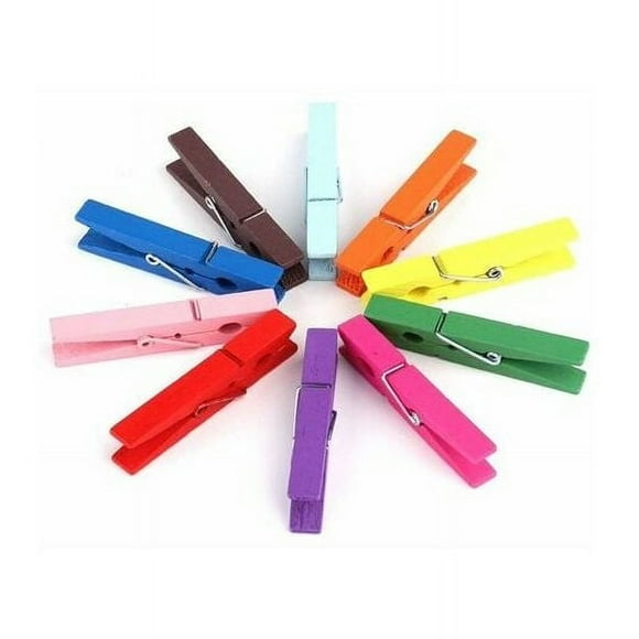 Eco-Conscious Choice, Mini Wooden Colored Clothespins, High-Quality Wood, Reliable Hold, Suitable For Indoor And Outdoor Use
