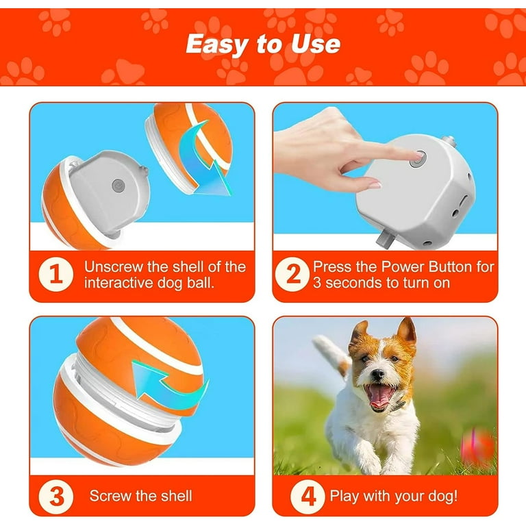 New Upgrade Interactive Dog Ball Toy, Auto Active Rolling Ball for Dogs,  Rechargeable Self Rolling Ball Dog Toy with 2 Modes, Motion Activated  Remote Control Dog Toys for Dogs - Orange 
