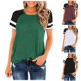 thumbnail image 6 of Tumotour Summer Tops For Women Solid Sports Shirt Short Sleeve Round Neck Top 2025 Spring Cute Casual Outfits Shirts Vacation Clothes Pullover Tops, 6 of 6