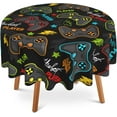 thumbnail image 1 of Gamer Player 60 inch Round Tablecloth,Gampad Circle Table Cover Stain Resistance Water Repellent Wrinkle-Free Table Cloth for Home Kitchen Dining Party Patio Indoor Outdoor, 1 of 1