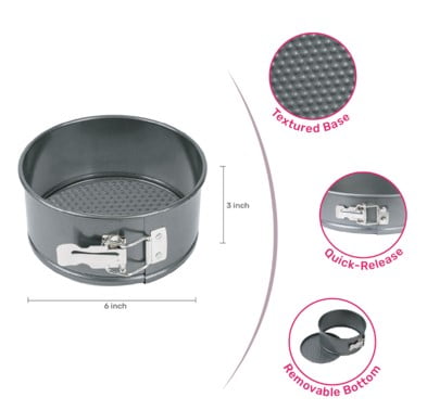 Mainstays 6" Round Nonstick Carbon Steel Springform Cake Pan, Gray