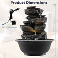 thumbnail image 3 of Gymax Tabletop Water Fountain w/LED Light Pump & Adjustable Flow for Home Office, 3 of 10