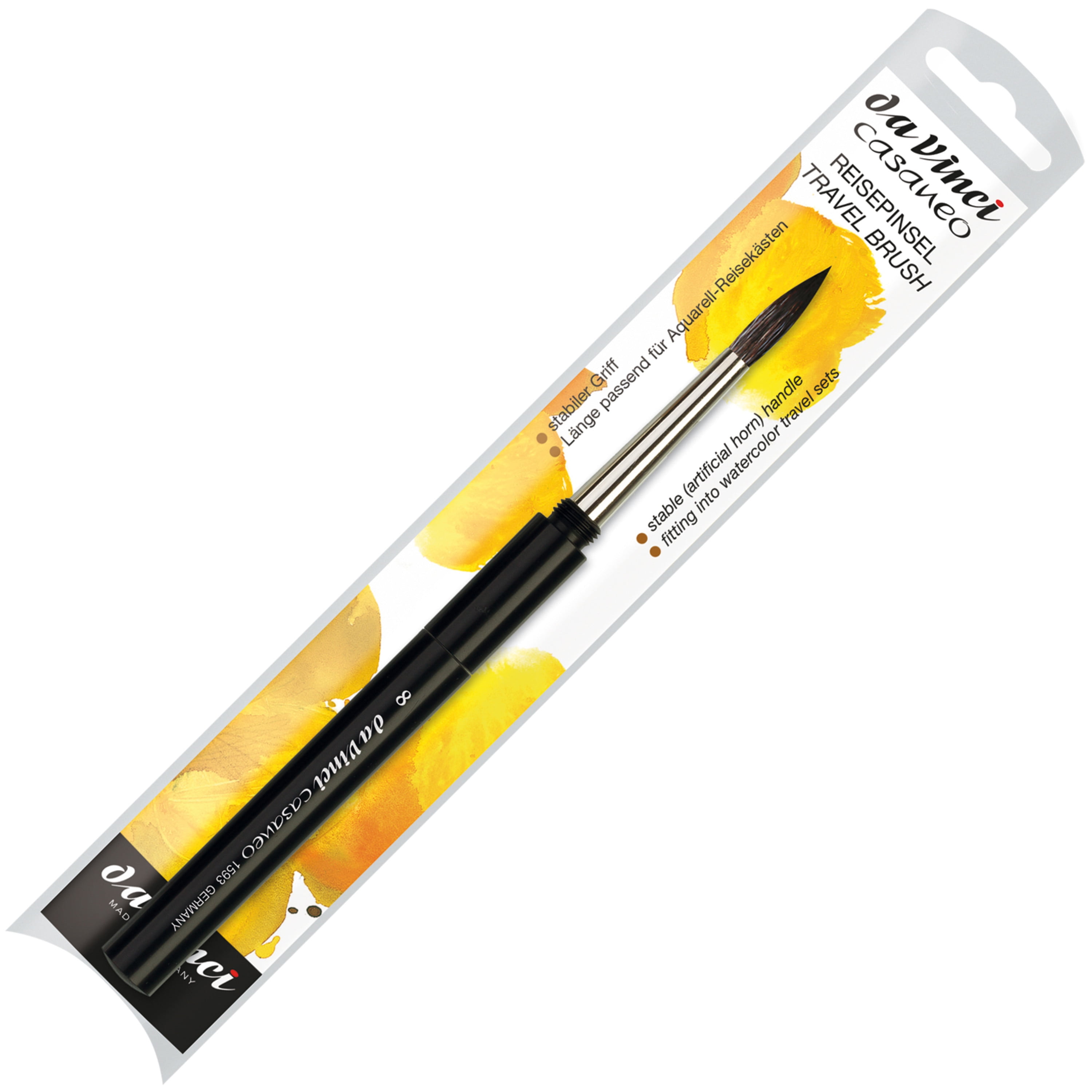 Da Vinci Watercolor Brush Set By May & Berry - 3 Vegan Synthetic Brushes For Watercolor, Acrylic & Lettering-1035226