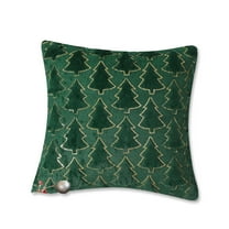 Christmas Decorative Pillow Cover, Classic Red Green White Embroidered Pillow case, Xmas Tree Pattern Sofa Cushion Case Christmas New Year Couch Decor