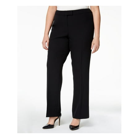 ANNE KLEIN Womens Black Straight leg Wear To Work Pants Size: 20W