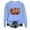 Light Blue, variant on Gunia Pumpkin Halloween Sweatshirt Women Unisex Graphic Print Long Sleeve Hoodless Crewneck Sweatshirt Casual Pullover Tops Fashion Streetwear Fall Trendy Clothes Grey S-2Xl