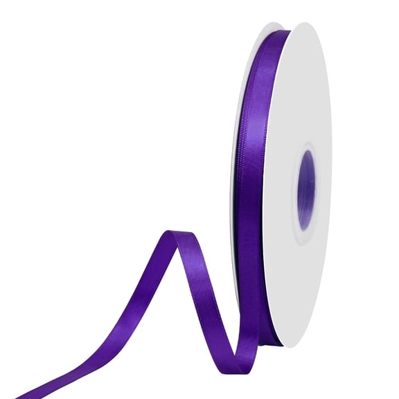 BVIEAKD Purple Solid Color Double Faced Satin Ribbon, 3/8 Inch x 50 Yards