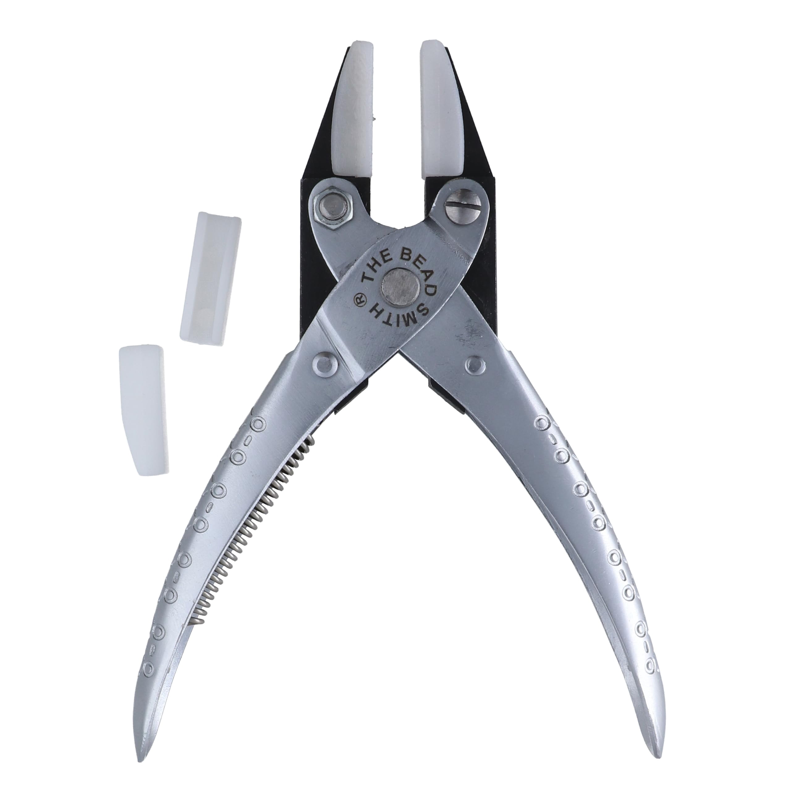 The Beadsmith Parallel Pliers – Double Nylon Flat Nose Jaws – Uniform Pressure to Provide a Consistent Grip – Textured Metal Handles – Replacement Jaws Included – Steel Tool for Jewelry Making