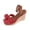 Red, variant on Women's Bow Wedge Espadrille Sandals Ankle Strap Platform Heel Shoes Fabric Bow Adjustable Buckle Plus Size Friendly for Women Brunch Party Vacation Sandals