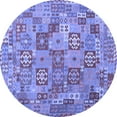 thumbnail image 1 of Ahgly Company Machine Washable Indoor Round Southwestern Blue Country Area Rugs, 4' Round, 1 of 4