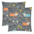 thumbnail image 1 of RYLABLUE Housses de Coussin Renards Mignons Impression Recto-Verso 18x18 Pouces, Ensemble de 2, 1 of 2