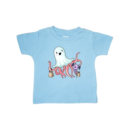 

Inktastic Cute Ghost Octopus Trick or Treating with Bat Gift Baby Boy or Baby Girl T-Shirt