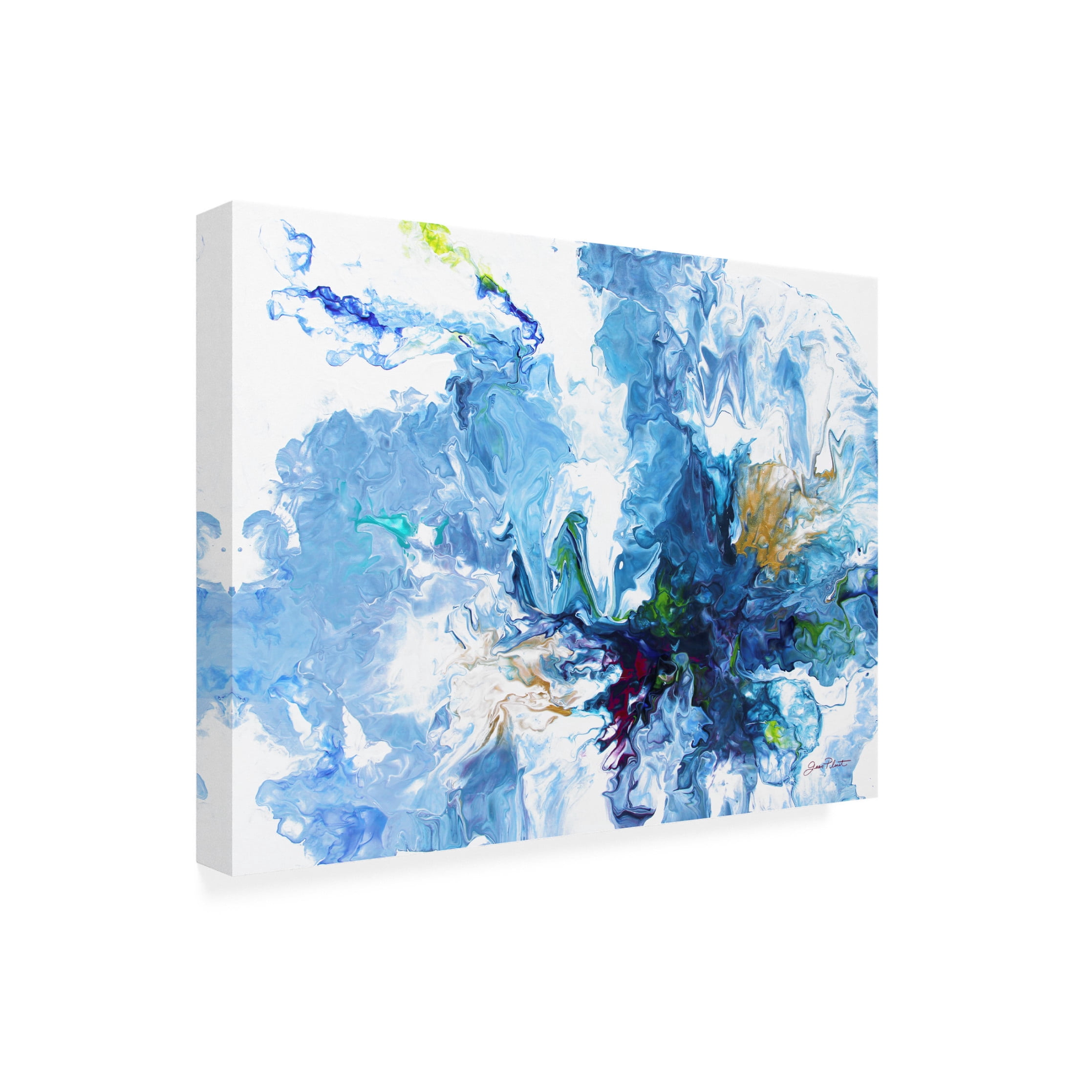 Canvas Wall Art - Jean Plout 'Abstract Pouring G' Wall Art for Living Room, Bedroom, or Office Décor by Trademark Fine Art - 47 x 35 Inches