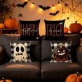 thumbnail image 5 of Lzobxe 4 Pack Halloween Pillowcases, Decorative Outdoor Cushion Cover, 45x45cm Ghost Pumpkin Throw Pillow Cover for Sofa Couch Home Party Decor, 5 of 6