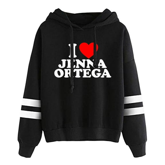 I Love Jenna Ortega Merch Pullover Hoodies Unisex Fashion Pocketless Parallel Bars Sleeve Streetwear