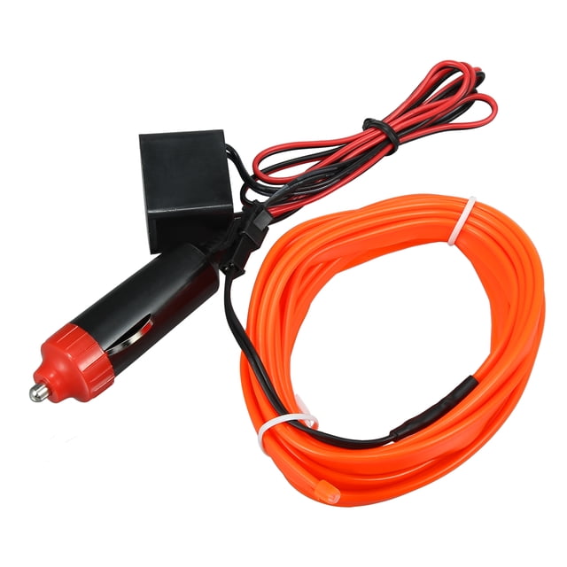5m 16.4 Pies Neón Brillante EL Luz Cinta para Coche Naranja Unique Bargains luces exteriores automotrices