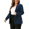 thumbnail image 4 of Agnes Orinda Plus Size Business Suit Blazer for Women Button Long Sleeve Office Work Blazer Jacket, 4 of 5