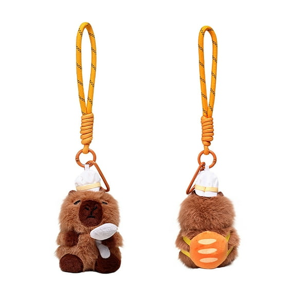 Capybara Doll Keychains Adorable Baked Series Cartoon Keychain Cute Plush Toy Creative Small Pendant Gift For Kids Adult G