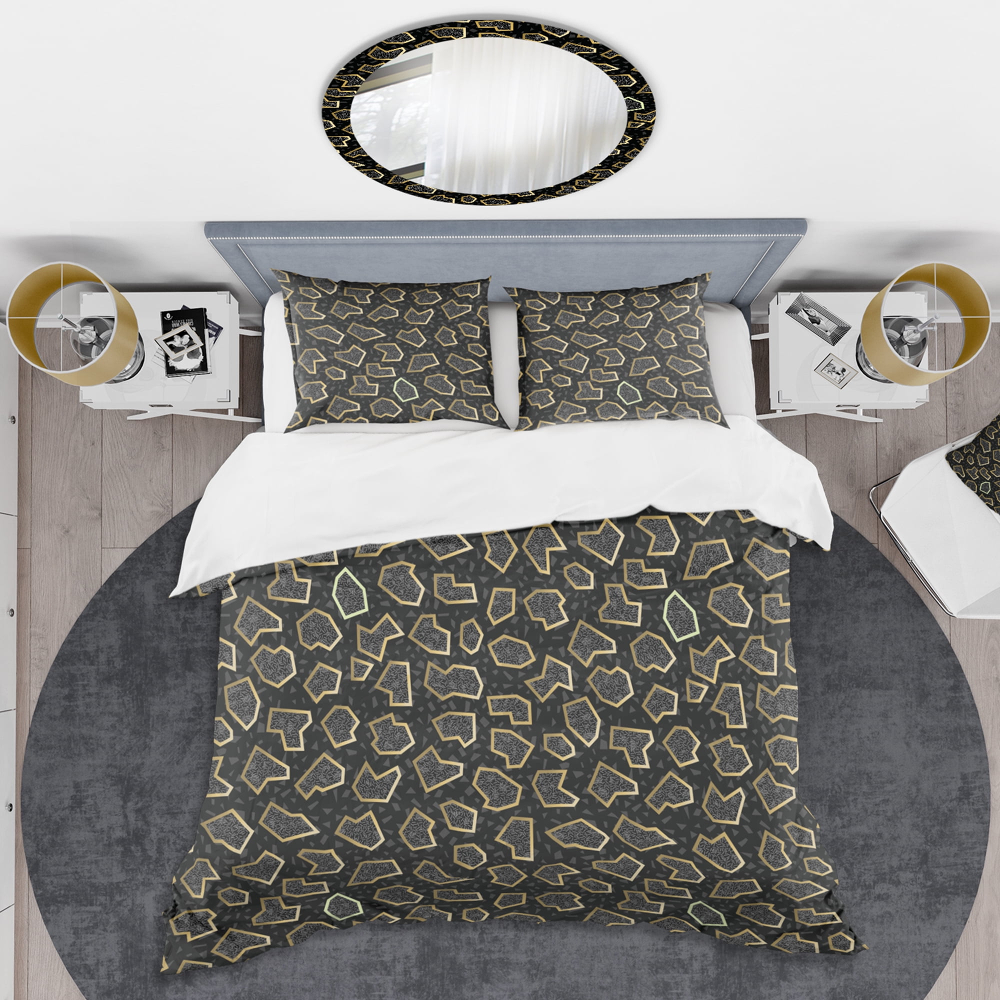 Designart 'Gold Retro 80s' Mid-Century Modern Duvet Cover Set