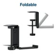 thumbnail image 3 of MMOBIEL Headphone Stand٫ Foldable Headset Stand٫ Under Desk Headphone Holder - Universal Fit٫ Adjustable Clamp and Space Saving - Gaming Headset Hook٫ Headset Holder Hanger Mount٫ Black Aluminum, 3 of 5