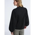 thumbnail image 3 of Scoop Women's Cotton Denim Shirt with Blouson Sleeves, Sizes XS-XXL, 3 of 5