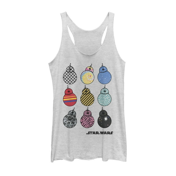 Women's Star Wars: The Rise of Skywalker BB-8 Fashion  Racerback Tank Top White Heather X Small