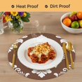 thumbnail image 4 of Brown Boho Round 13 Inch Placemats Set of 4, Vintage Classic Bohemia Flower Textured HeatResistant Non Slip Place Mats for Dining Table, Wipeable Braided Kitchen Table Mats for Housewarming, 4 of 9