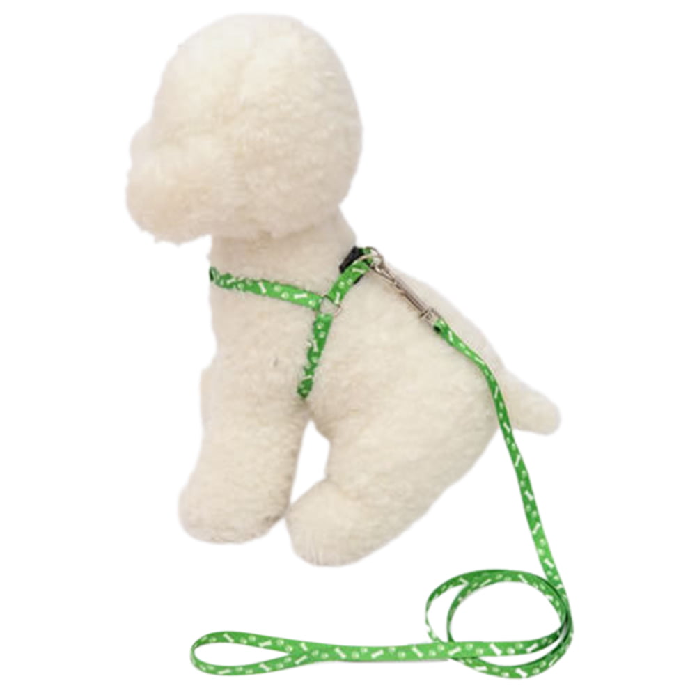 Walbest Small Dog Harness and 47Long Leash Set for Puppy XS S Medium Dogs,  Soft Easy Walk No Pull Step in Vest Harnesses Escape Proof Boy Girl, Green  