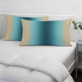 thumbnail image 3 of Turquoise Yellow Ombre Pillow Covers, Linen Long Throw Pillow Case, Farmhouse Modern Gradient Art Holiday Pillow Protector Decorative Cushion Cover for Living Room/Bedroom 12" x 20", 3 of 8