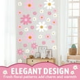 thumbnail image 4 of Daisy Wall Decal Flower Wall Sticker Cute Daisy Sticker Pink White Flower Decal Peel and Stick Floral Wallpaper for Nursery Bedroom Home Decor 12 Sheets Pink, 4 of 6