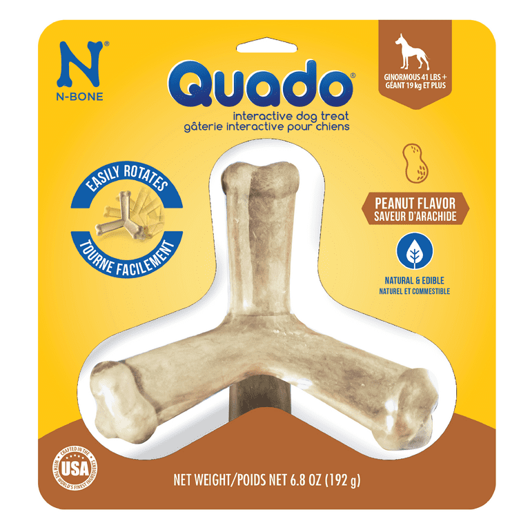 N-Bone Quado Interactive Large Dog Chew, Peanut photo 1