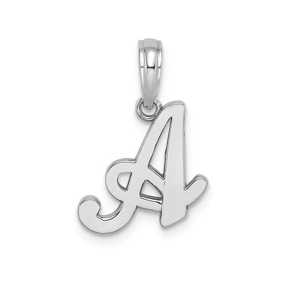 FJC Finejewelers 10k White Gold A Script Initial Charm
