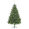 thumbnail image 1 of vidaXL Artificial Pre-lit Christmas Tree with Ball Set 210 cm Green, 1 of 5