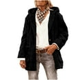 thumbnail image 3 of Jinhomg Fleece Jacket Women Hooded Sherpa Lined Trench Coat Ladies Cozy Winter Teddy Coats Fashion Oversized Faux Fur Jacket Outerwear, 3 of 7