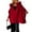 31#red, variant on Zip Up Hoodie Women with Faux Fur Hooded Jacket Basic Solid Long Sleeve Hooded Loose Fit Sweatshirt Outerwear with Front Pockets Black 2XL