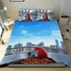 thumbnail image 1 of Clifford el Gran Perro Rojo Conjunto de sábanas temático, trío de piezas, cómodo y amigable con la piel, diseño único, regalo de decoración para el hogar para familiares, amigos y fans, 90 cm * 190 cm, 1 of 6